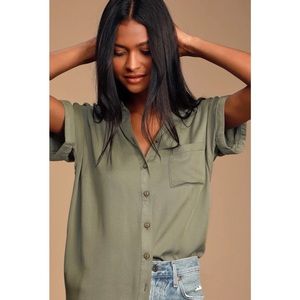 BOGO Lulus Button Top Olive XS